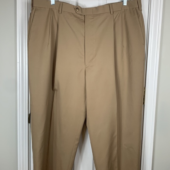 JB Britches camel colored mens dress pants size 44R. 100% worsted wool, Italy - Picture 2 of 6